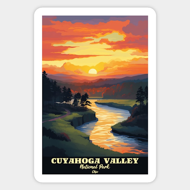 Cuyahoga Valley National Park Travel Poster Sticker by GreenMary Design